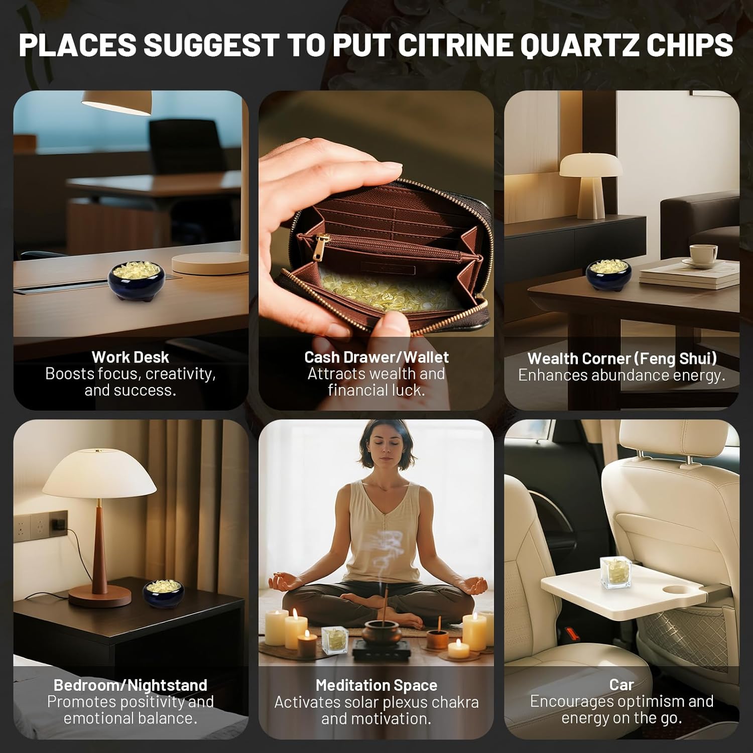 1.1lb Natural Crushed Citrine Quartz Lemon Quartz Tumbled Crystal Chips-Citrine Quartz Healing Crystals Bulk, Beautiful Package for Gift