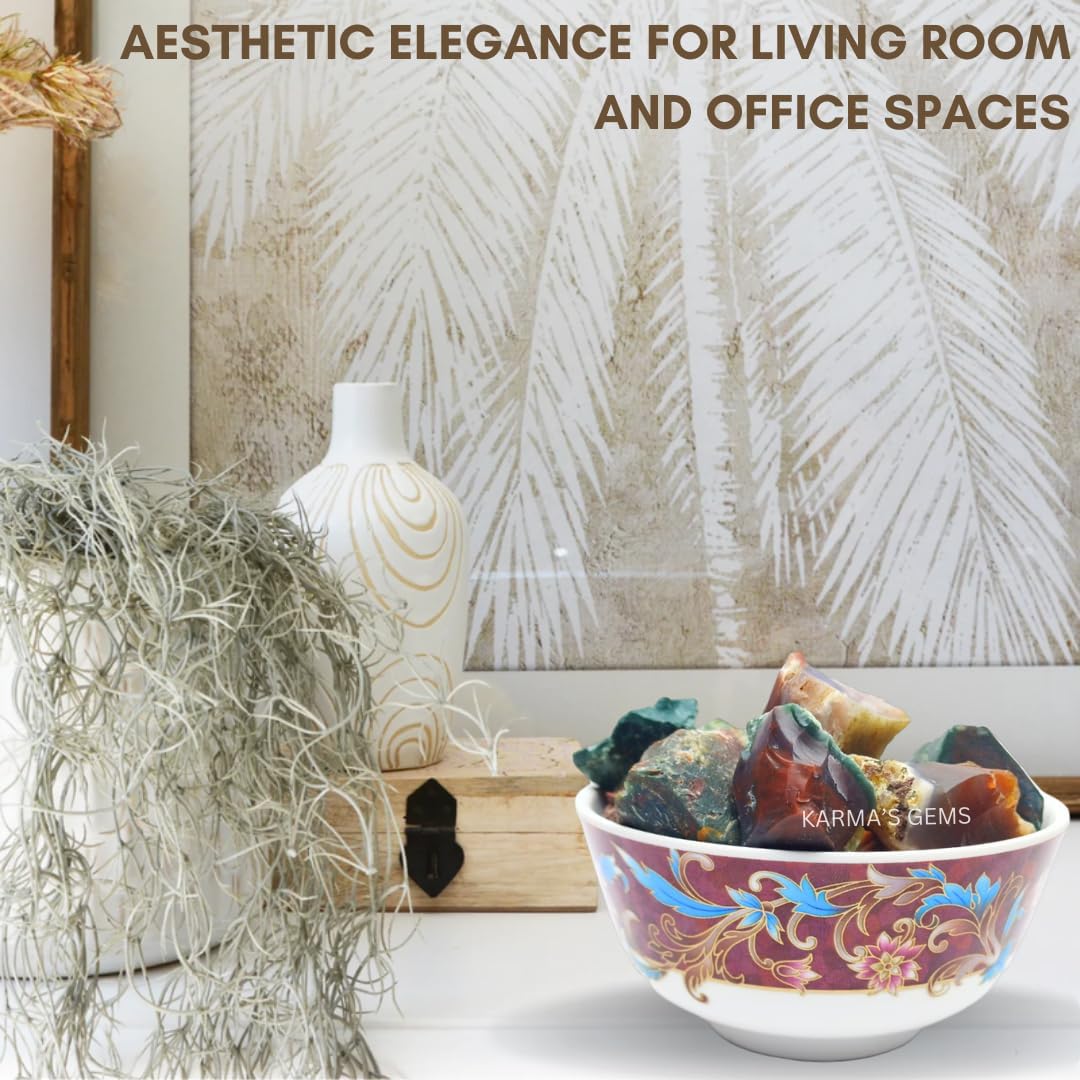 1 LB Fancy Bloodstone Jasper - Natural Raw Stones for Tumbling, Cabbing, Fountain Rocks, Decoration, Polishing, Wire Wrapping, Wicca & Reiki, Gemstone, 1 Inch+ Size, 2000+ Carat