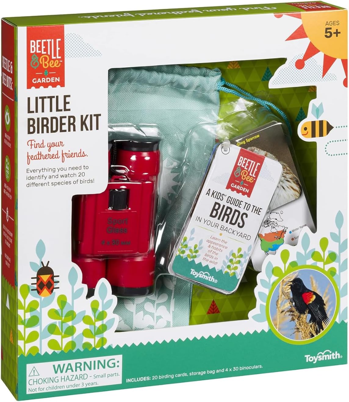 Beetle & Bee, Little Birder Set, Kids Backyard Bird Watching Set, FSC Certified, for Boys & Girls Age 5+