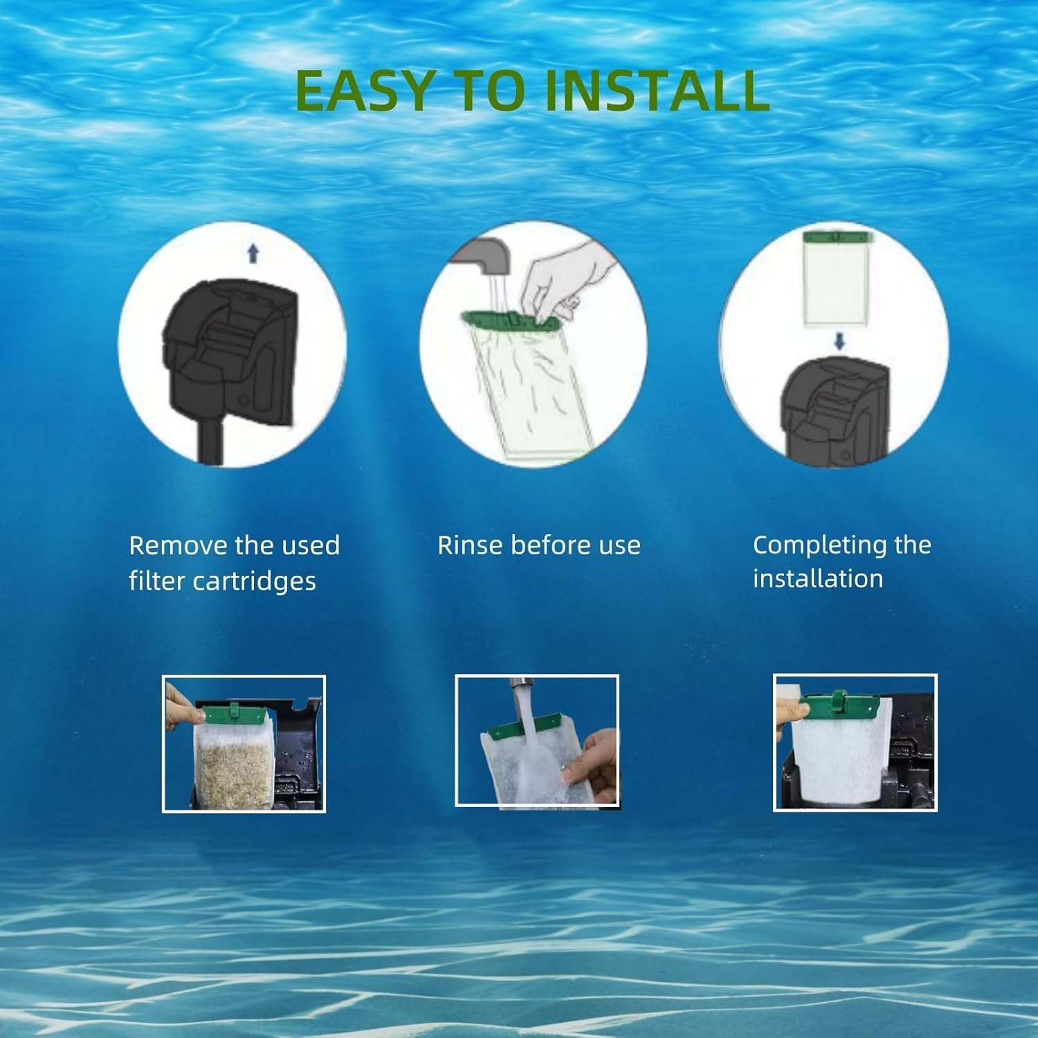 10 Pack Medium Replacement Filter Cartridges for Tetra Whisper Bio-Bag Filters, Compatible with 10i/IQ10/PF10 and ReptoFilter Aquariums