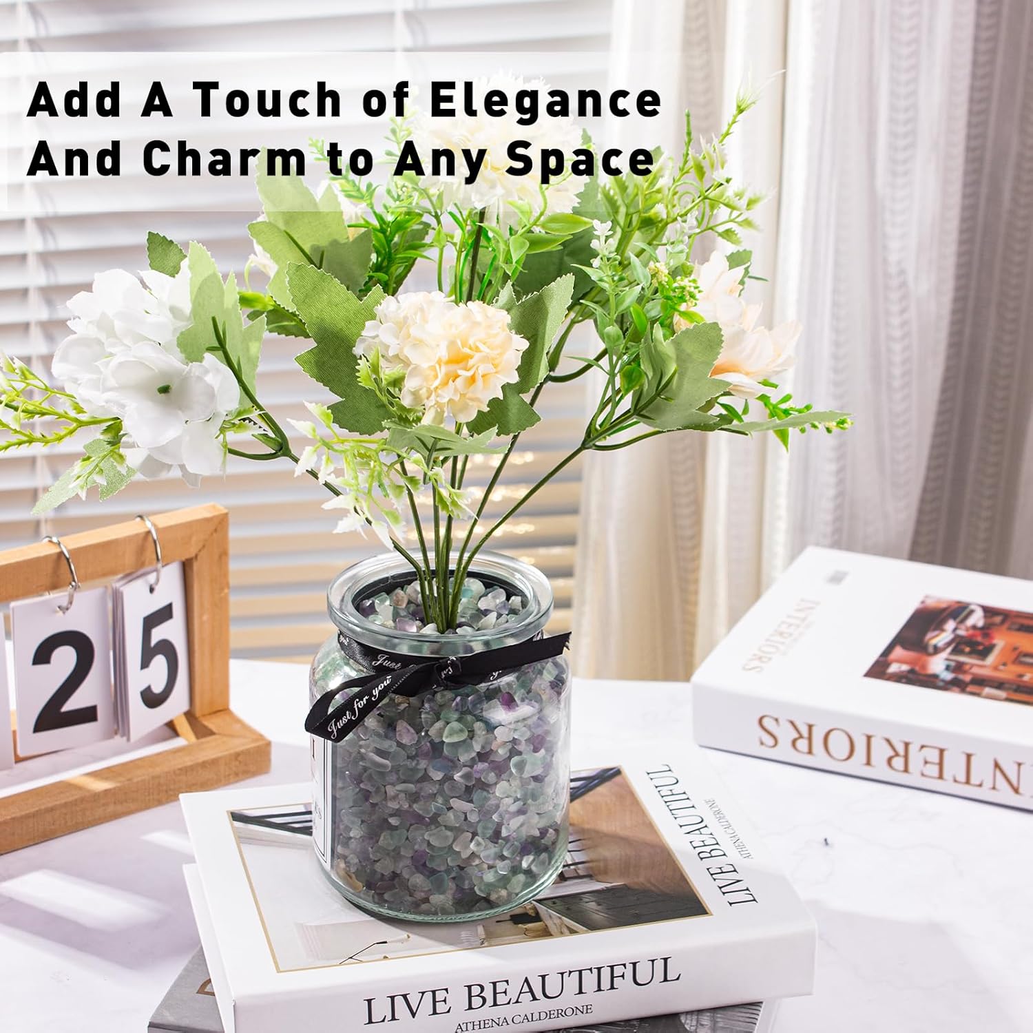 0.5 Lb/230g Fluorite Crystal Chips Stones Decorative Crystal Pebbles, Irregular Shaped Natural Quartz Stones Aquarium Gravel Rocks for Vases Filler, Garden and Fish Tank Decoration