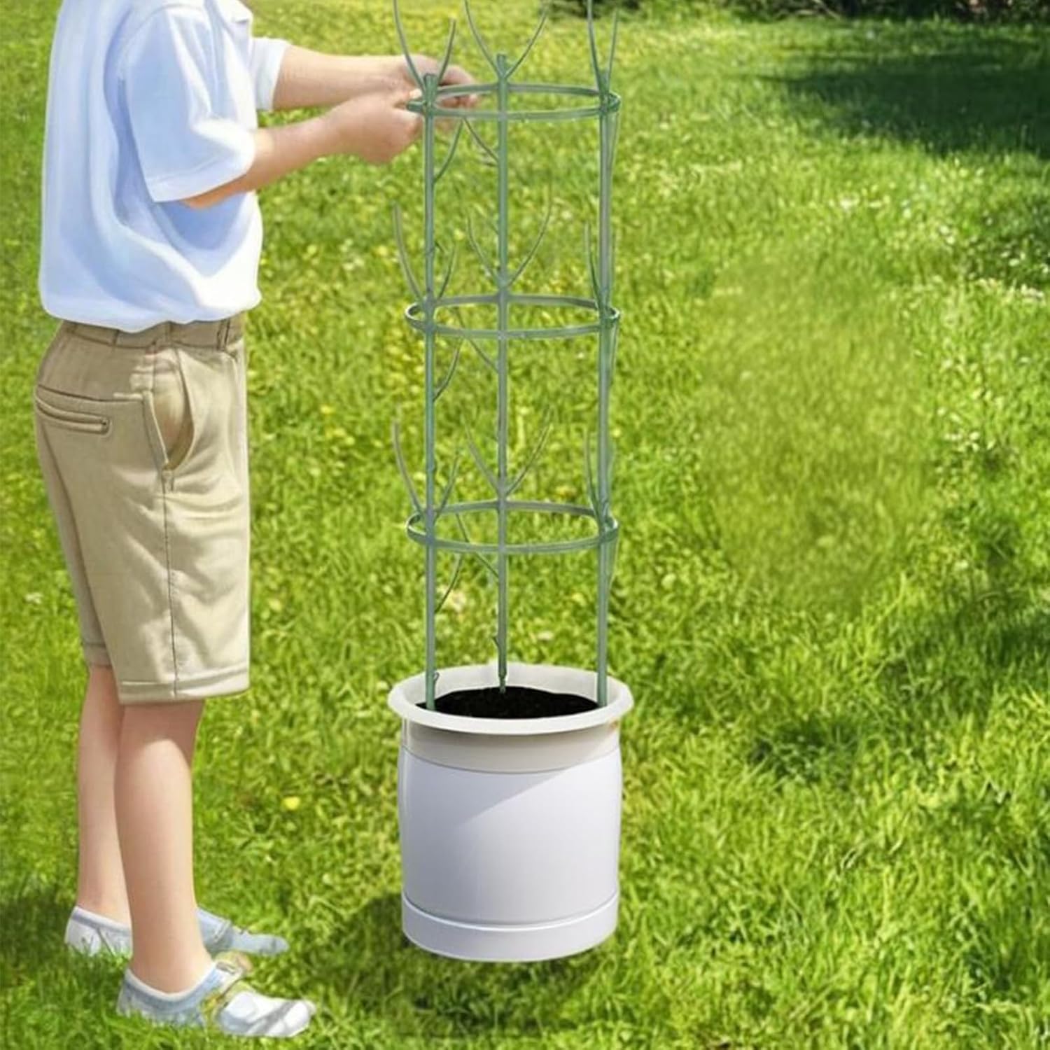 10 Pack Stackable Monstera Plant Support, Garden Stakes for Climing Plants Stem Support, Durable Plant Accessories for Indoor Outdoor Potted Plants, Flower Other Climbing Plants