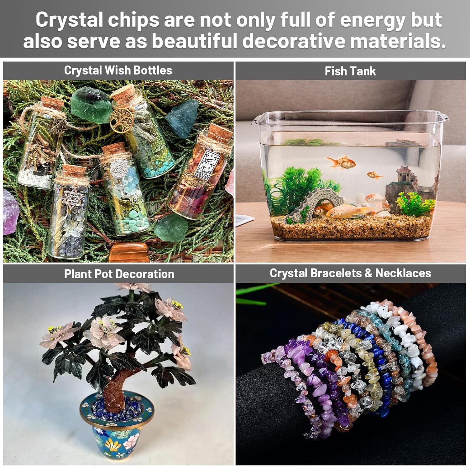 1.1lb Natural Crushed Obsidian Crystal Tumbled Chips-Healing Crystals Chips Bulk, Crushed Crystal Gemstones for Crafts, Beautiful Package for Gift (Obsidian)