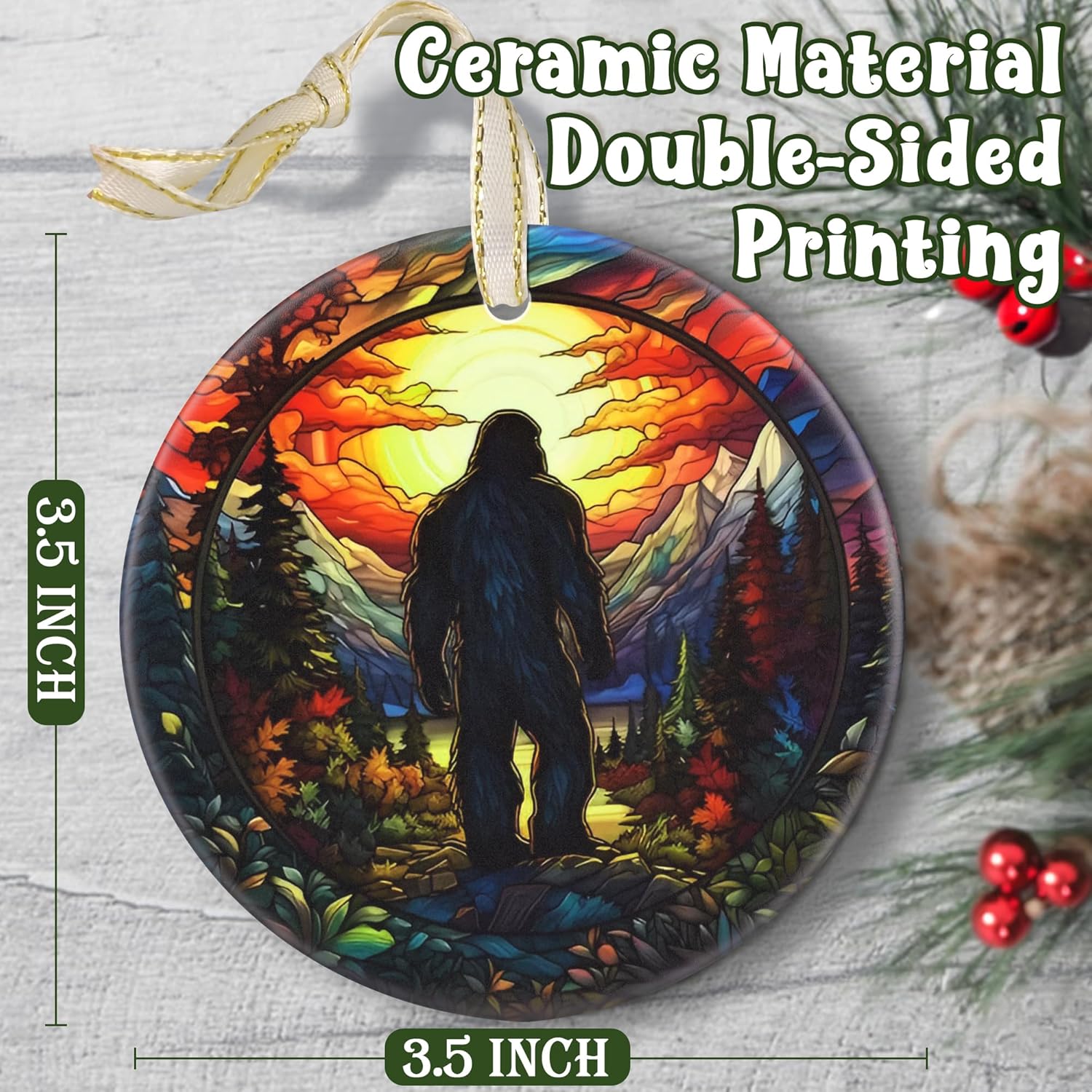 2025 Christmas Ornament - Round Ceramic Tree Decoration, Holiday Decor, Beautiful Gift Idea for Christmas 2025, Exchange, Gifts for Men