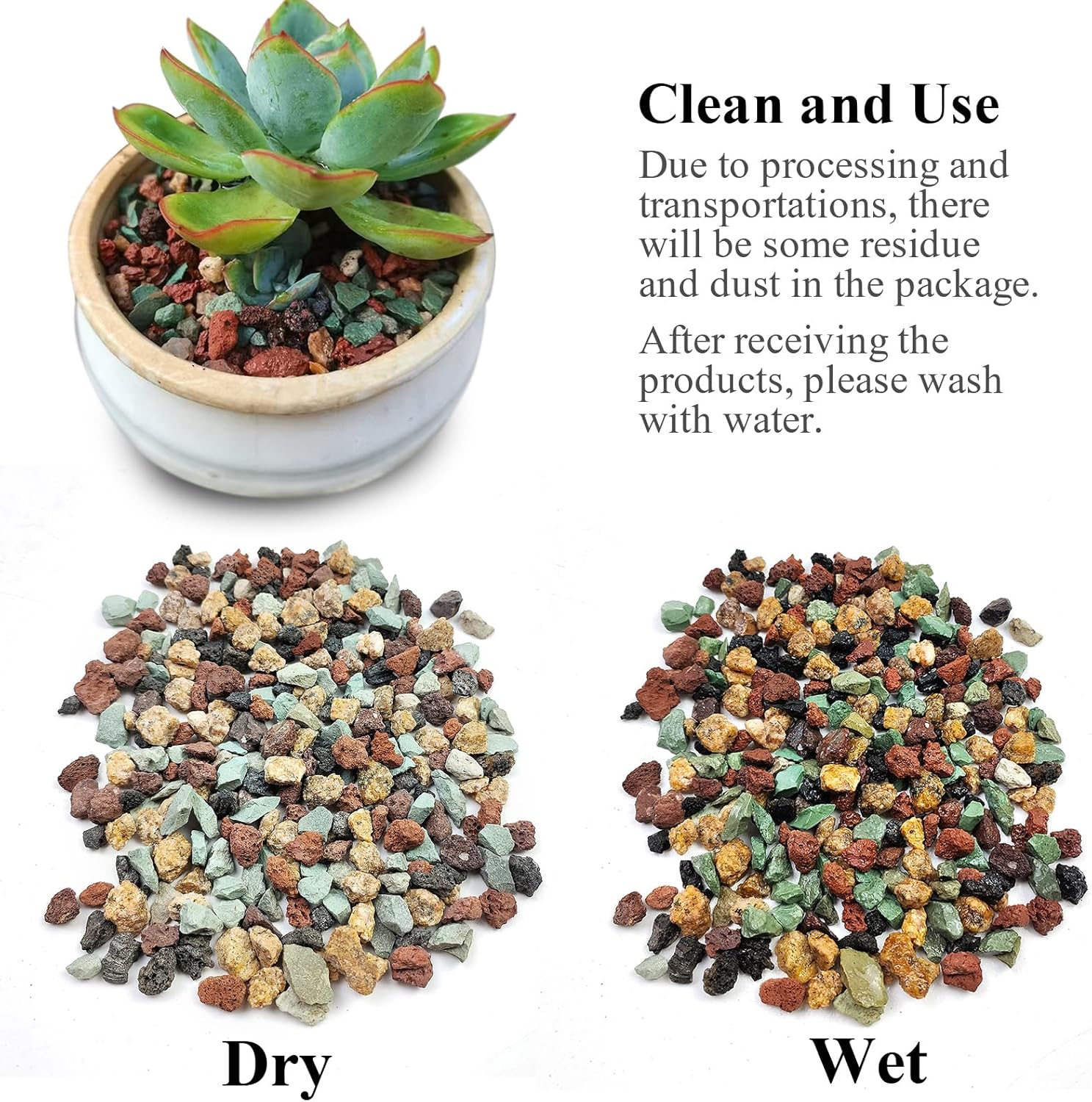 10 lbs Succulent Cactus Soil Potting Mix,5-8 mm Pebbles Mix Horticultural Lava Rock