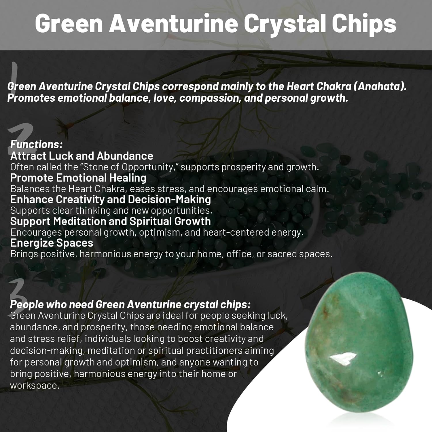 1.1lb Natural Crushed Green Aventurine Quartz Crystal Tumbled Chips-Green Aventurine Healing Crystals Chips Bulk, Crushed Crystal Gemstones for Crafts, Beautiful Package for Gift