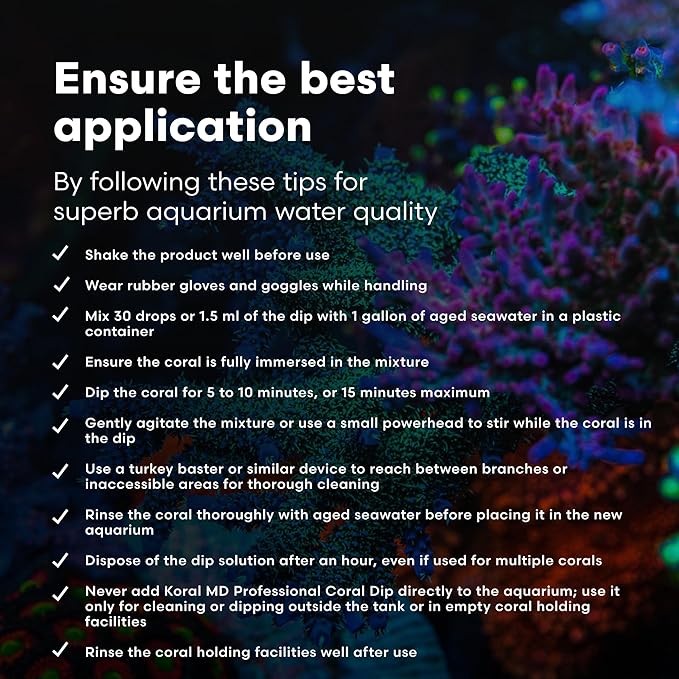 Brightwell Aquatics Koral MD Pro - Professional Strength Coral & Frag Dip & Cleaner, Conditioner & Acclimator for Coral Aquarium Tanks - Aquarium Water Treatments & Reef Supplies, 1.01 fl oz
