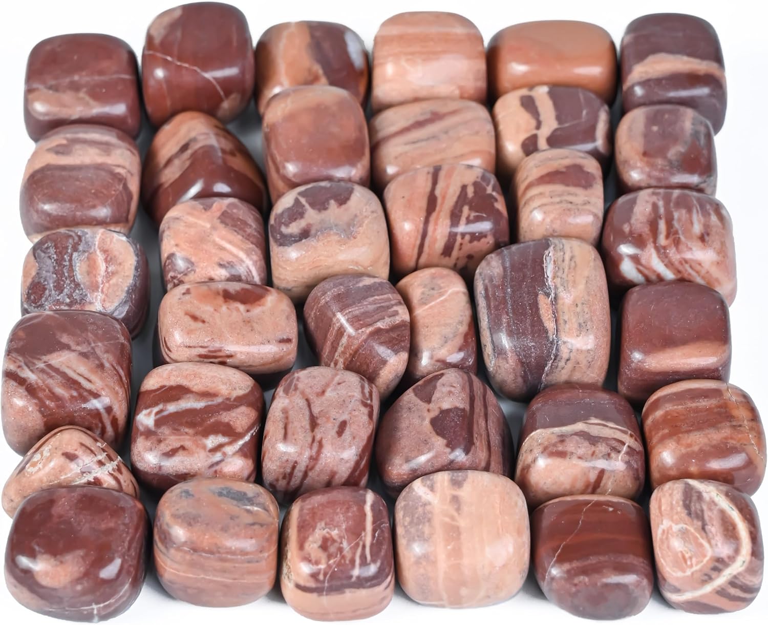 "Crocon 1LB Chocolate jasper Tumbled Stones and Crystals bulk 2000+ Carats Natural Crystal Kit for Reiki Healing Crystal Polished, Tumble Stones, Chakra Balancing, Gift, Home Decor Size : 20-25 mm "