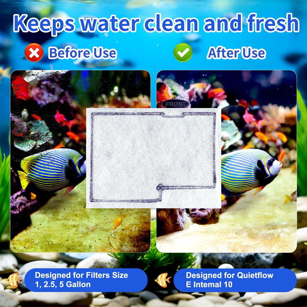 10 Packs Small Replacement Filter Cartridges for Aqueon QuietFlow E Internal Power Filter Size 10 and Minibow Aquarium Filters Size 1/2.5/5 Gallon ﻿