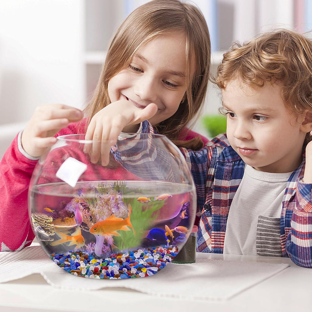 0.9 Lb Rainbow Fish Tank Rocks Gravel for Aquarium, Frosted Sea Glass Stones Pebbles Betta Fish Tank Beads Glass Gemstones for Vase Fillers, DIY Crafts, Home Decor