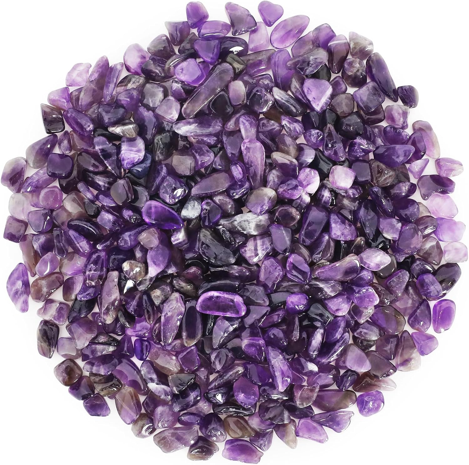 1.1lb Natural Crushed Amethyst Crystal Tumbled Chips-Healing Crystals Chips Bulk, Crushed Crystal Gemstones for Crafts, Beautiful Package for Gift (Amethyst)