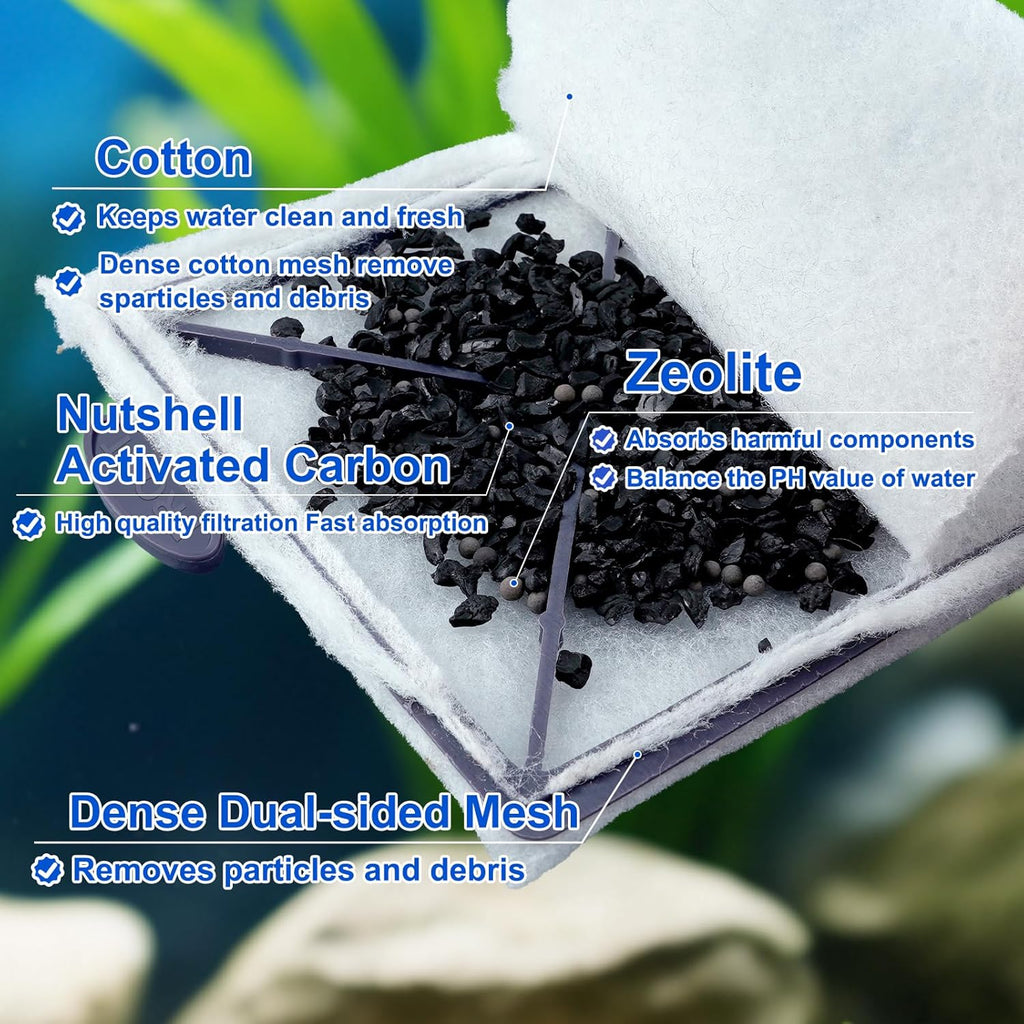 10 Packs Small Replacement Filter Cartridges for Aqueon QuietFlow E Internal Power Filter Size 10 and Minibow Aquarium Filters Size 1/2.5/5 Gallon ﻿