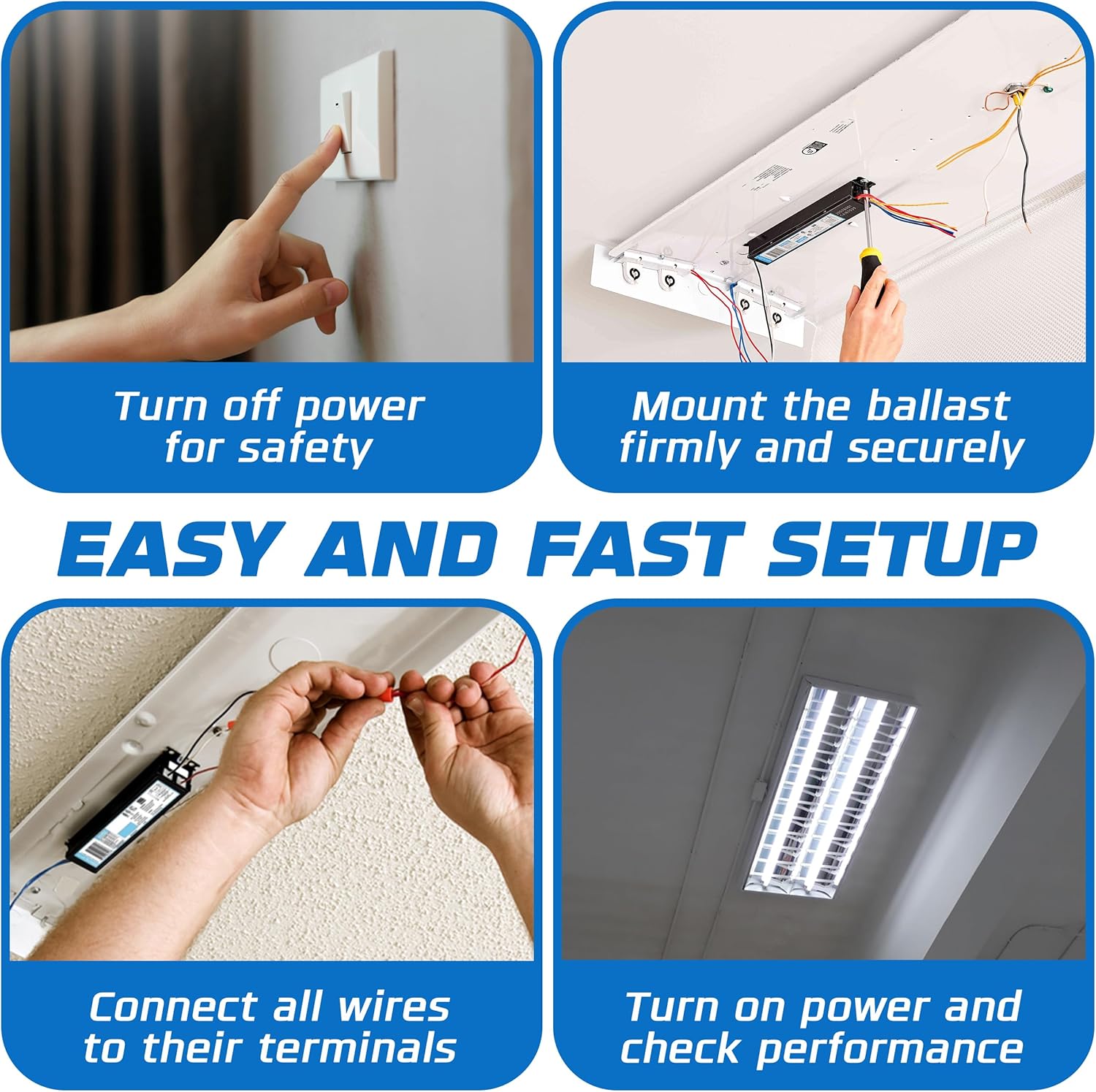 10 Pack - Replacement for ICN-2P32-SC 1 & 2 Lamp T8 Fluorescent Electronic Ballast - 120-277 Volt - Instant Start - UL Approved