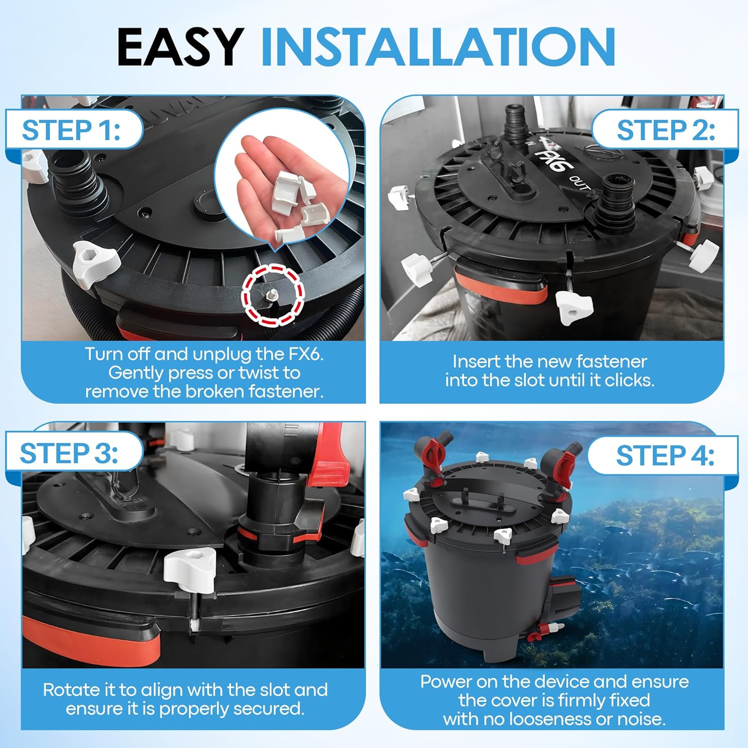 1 Pack Replacement Parts Compatible with Fluval Canister Filters, Lid Fastener Compatible with Fluval FX6 FX5 FX2 FX4, Secure Fit and Long Lasting
