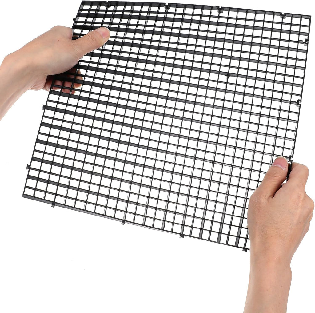 10 Pcs Aquarium Divider Tray Plastic Grid Aquarium Egg Crate Light Diffuser, Fish Tank Divider Filter Bottom Isolation with 12Pcs Sucker Clip