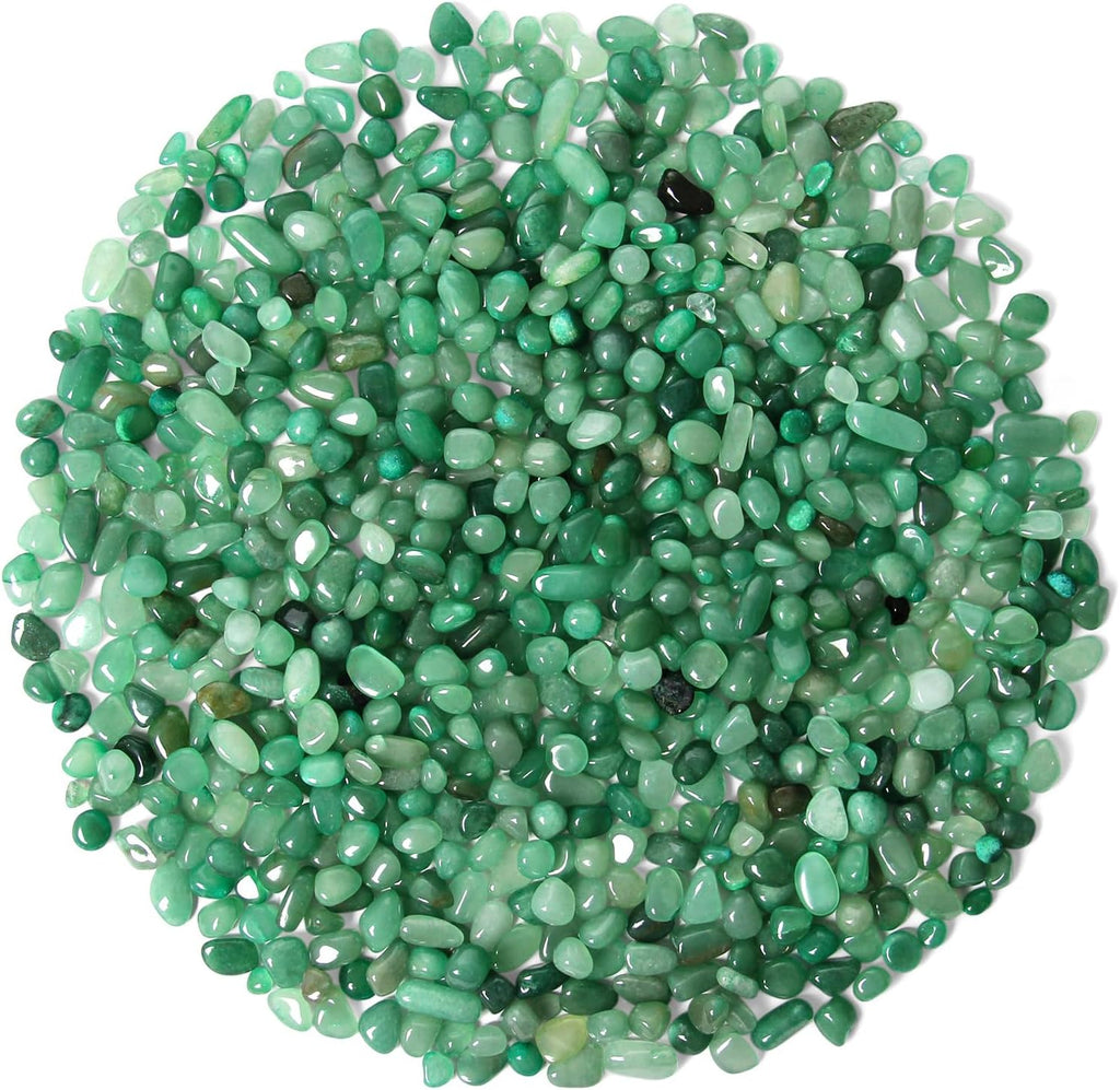 1.1lb Natural Crushed Green Aventurine Quartz Crystal Tumbled Chips-Green Aventurine Healing Crystals Chips Bulk, Crushed Crystal Gemstones for Crafts, Beautiful Package for Gift