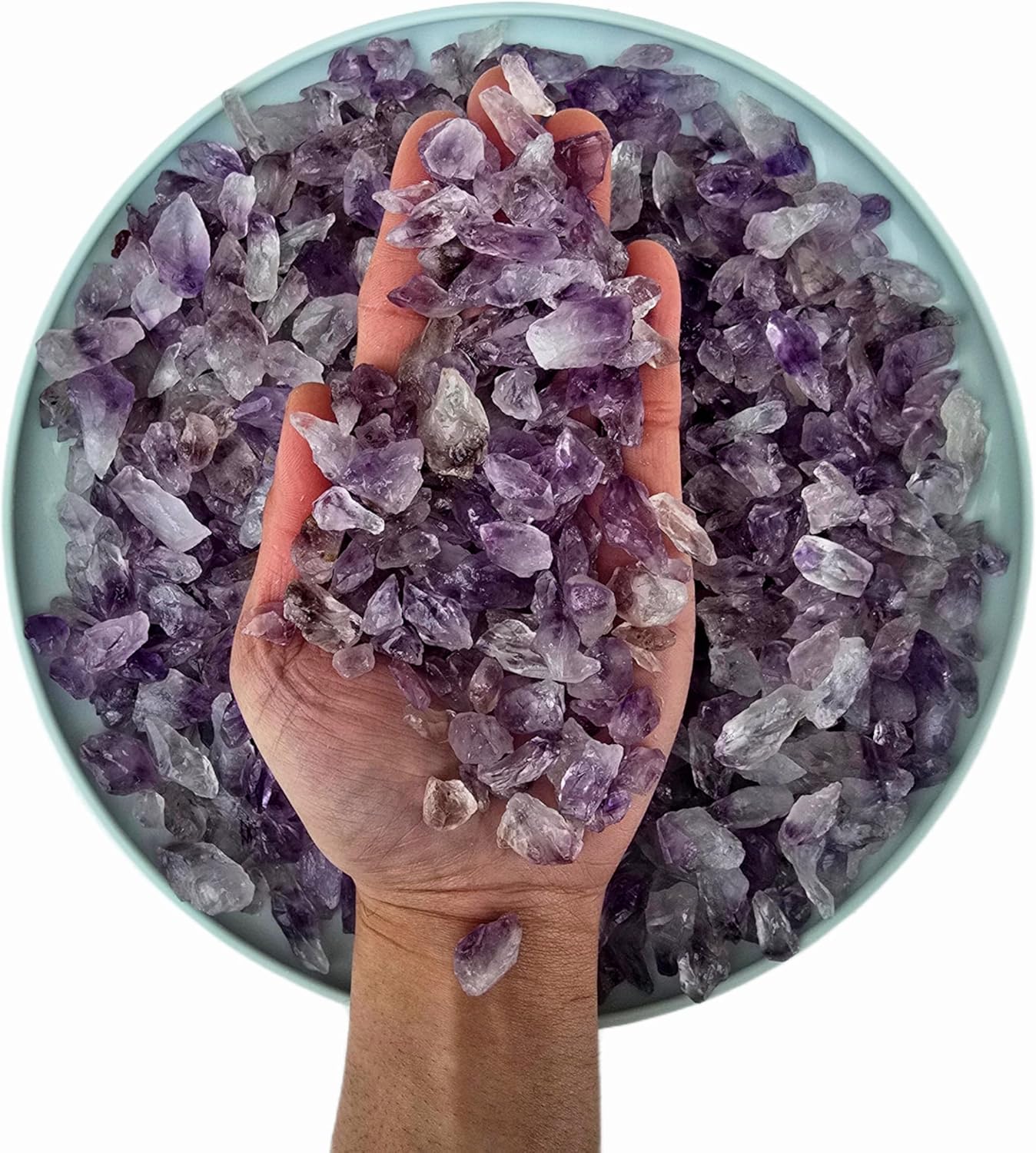 1 Pound Crushed Amethyst Crystal Bulk Chips Raw Stones for Crafting, Beading and Healing