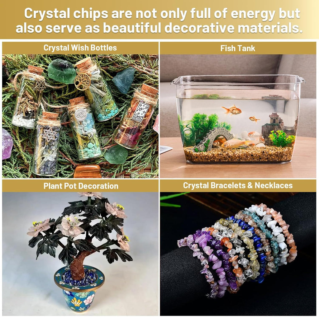 1.1lb Natural Crushed Citrine Quartz Lemon Quartz Tumbled Crystal Chips-Citrine Quartz Healing Crystals Bulk, Beautiful Package for Gift