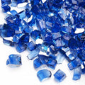 10 lbs Fire Glass for Propane Fire Pit, 1/2 Inch Fire Pit Glass Rocks for Gas Fireplace, Reflective Glass Rocks for Fire Pit Table, Cobalt Blue