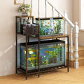 Wisdom Star 10-20 Gallon Aquarium Stands Metal Frame, Fish Tank with Stand with Cabinet Storage, 33.1" L * 15" W Tabletop, 330LBS Capacity, Fits Aquarium,Turtle Tank or Reptile Terrariums, Black