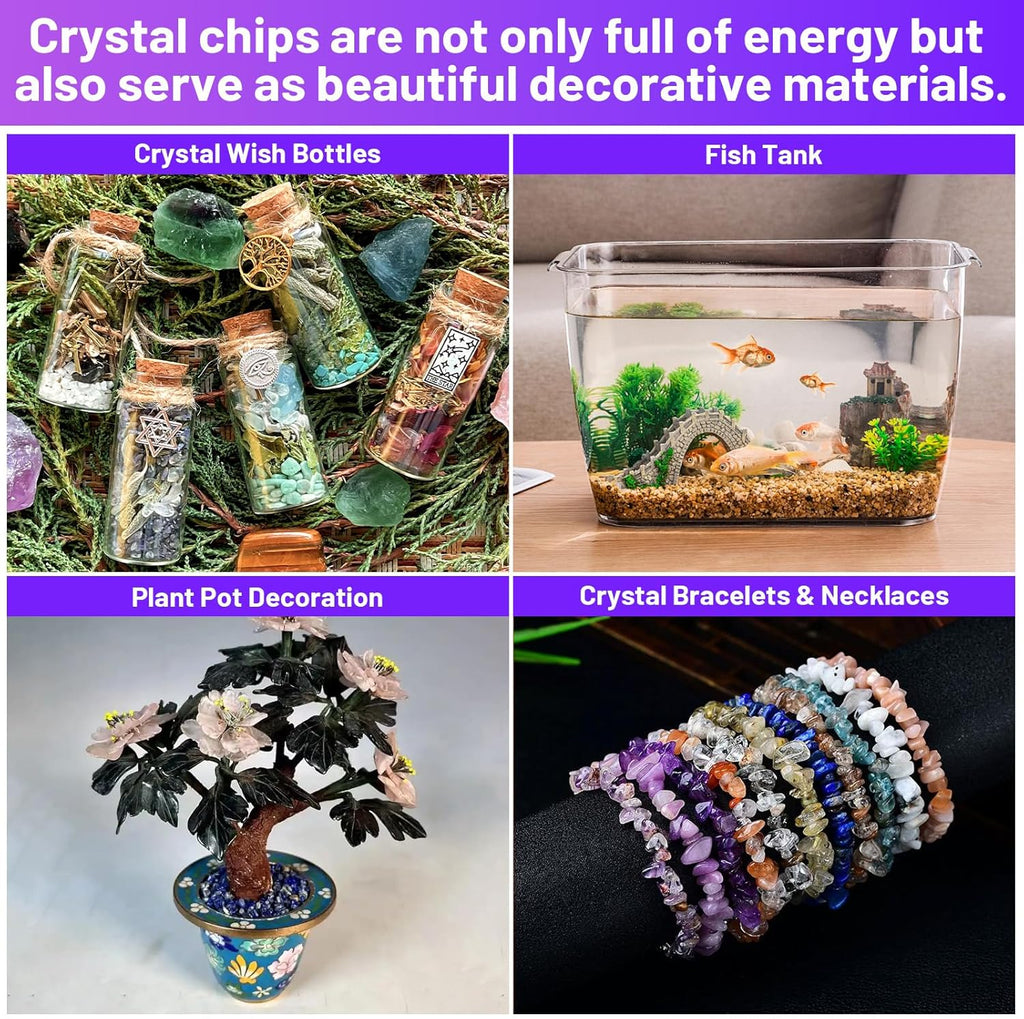 1.1lb Natural Crushed Amethyst Crystal Tumbled Chips-Healing Crystals Chips Bulk, Crushed Crystal Gemstones for Crafts, Beautiful Package for Gift (Amethyst)