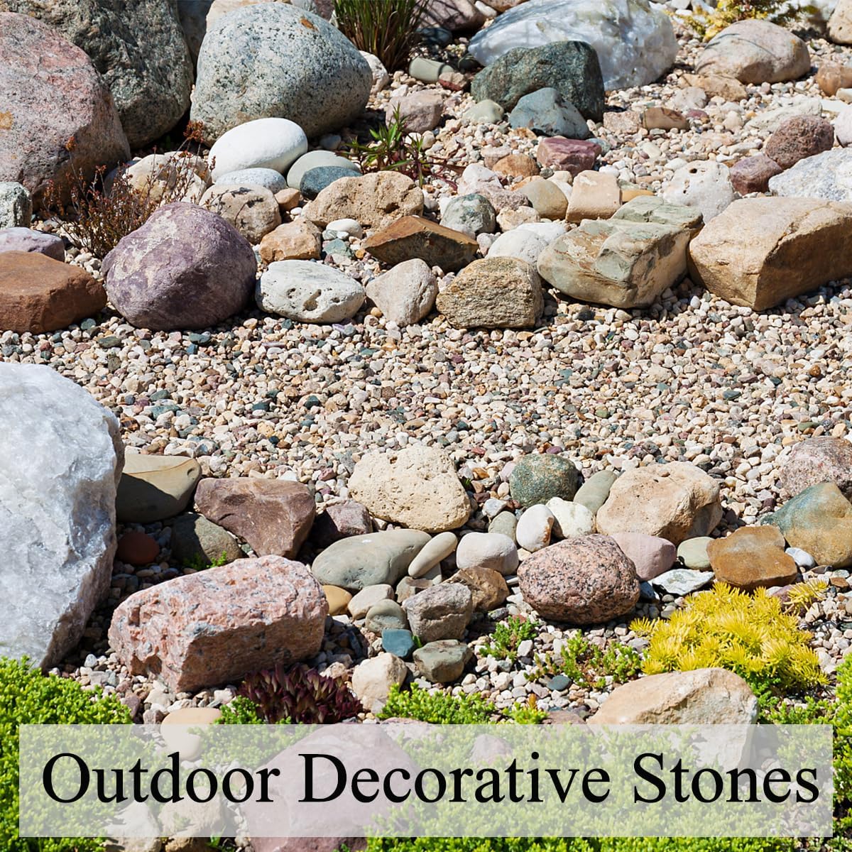 10 lbs Pea Gravel for Landscaping, 2/5 Inch Size Mixed Color River Rocks for Aquarium, Succulent, Vase Fillers, Cactus Bonsai, Plant Soil Cover and Outdoor Garden Rocks.