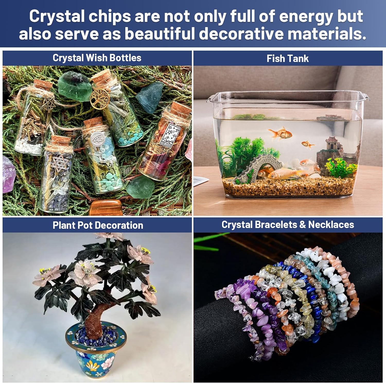 1.1lb Natural Crushed Lapis Lazuli Crystal Tumbled Chips-Lapis Lazuli Healing Crystals Chips Bulk, Crushed Crystal Gemstones for Crafts, Beautiful Package for Gift(Lapis Lazuli)