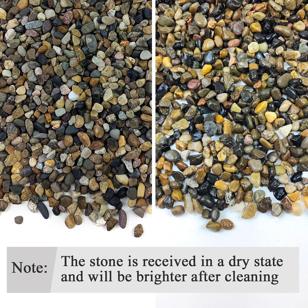 10 lbs Pea Gravel for Landscaping,1/4 Inch Aquarium Gravel. Decorative River Rocks for Fish Tank Succulent Vase Cactus Bonsai Plant Soil Cover and Outdoor Landscaping Rocks