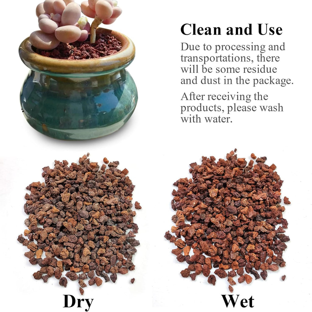 10 lbs Red Lava Rocks for Fire Pits,5-8 mm Crush Volcanic Rock Gravel Potting Mix for Succulent Cactus Bonsai Aquarium and Garden Landscaping