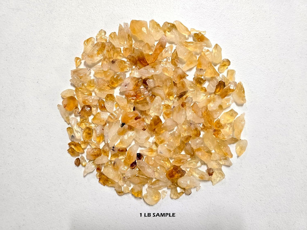 1 Pound Crushed Citrine Crystal Bulk Chips Raw Stones for Crafting, Beading and Healing - Heat Treated