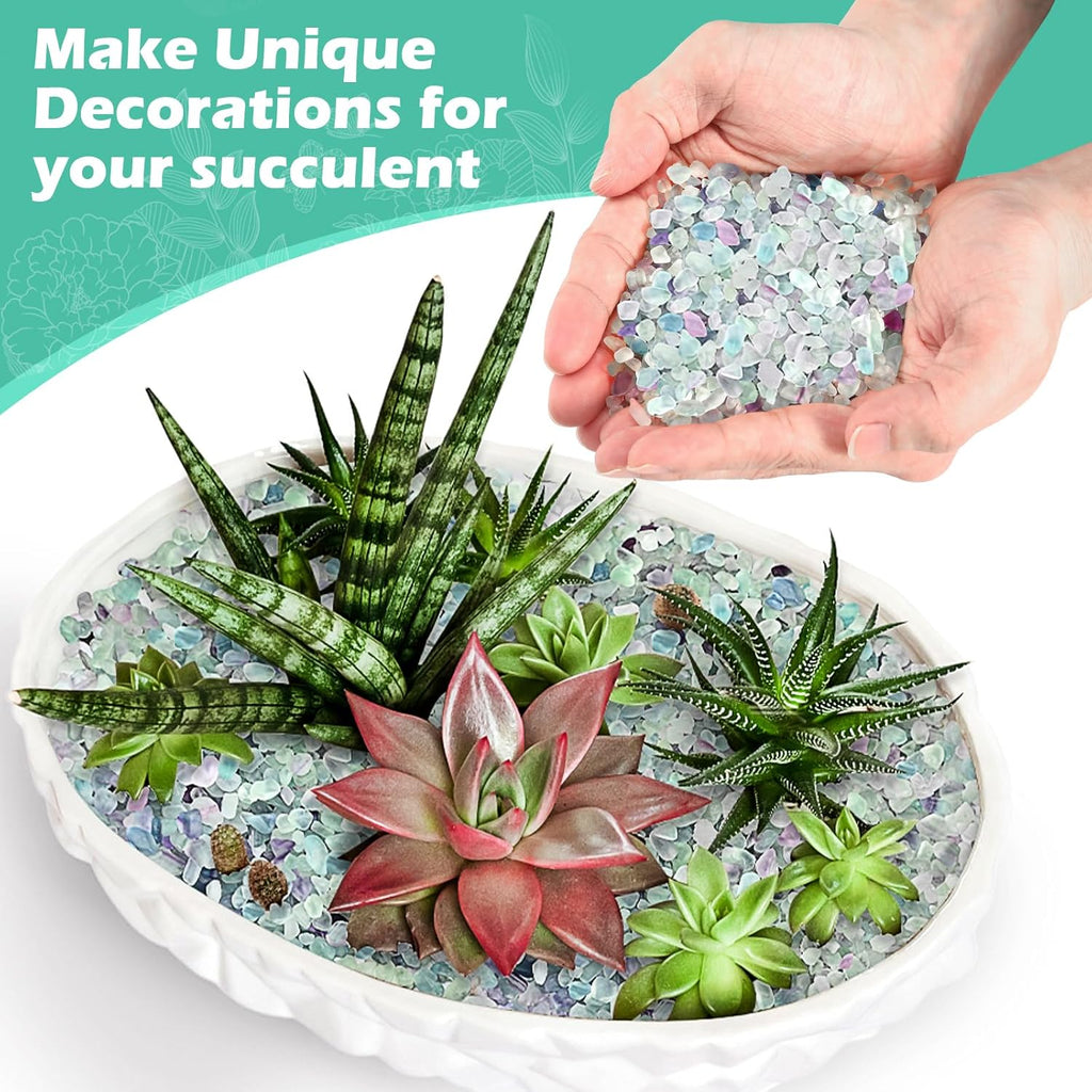 1 Lb/460g Small Pebbles for Indoor Plants, 0.15-0.3" Decorative Pebbles Vase Filler, Crystal Chips Crushed Stone, Aquarium Rocks for Fish Tank, Crafts, Terrarium Decor