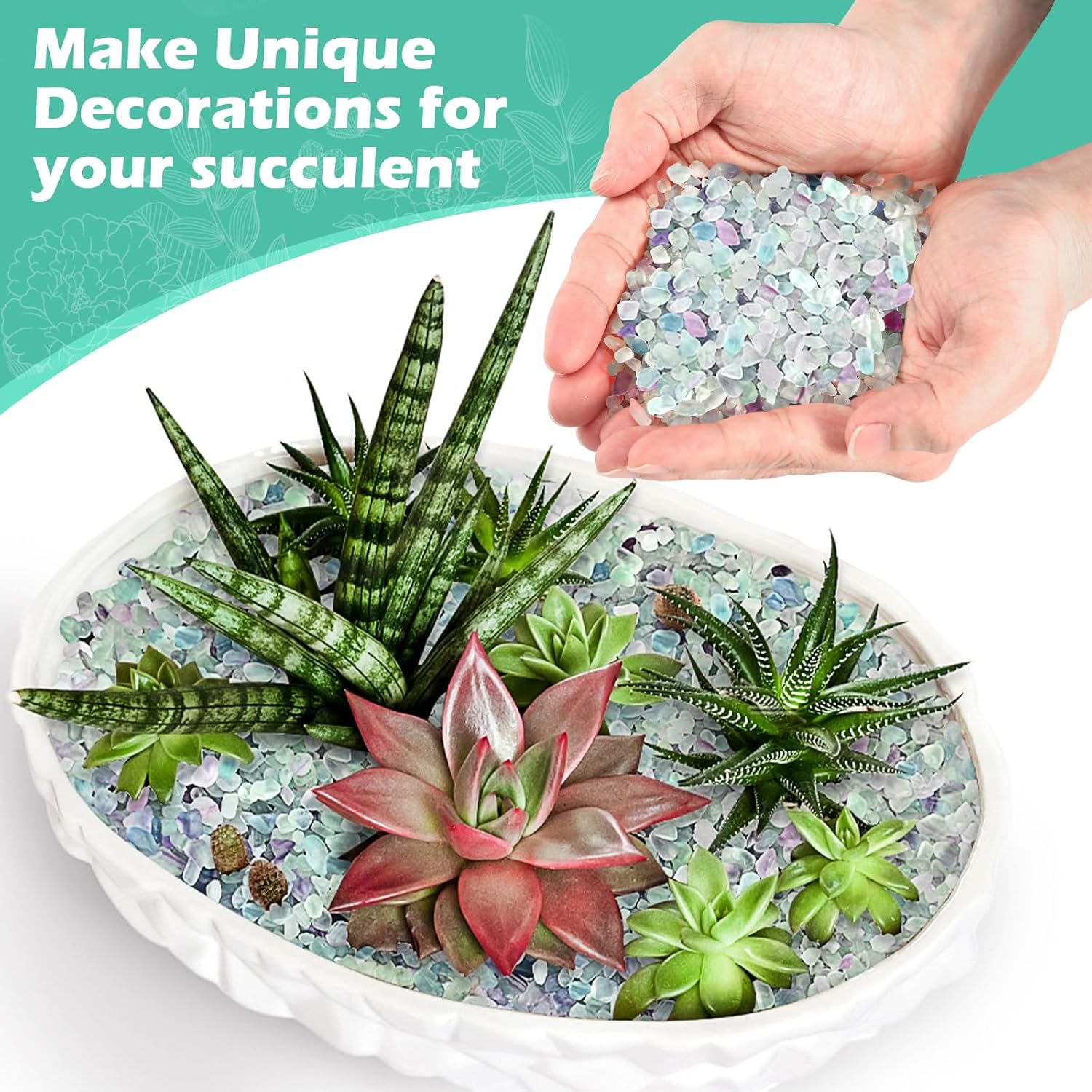 1 Lb/460g Small Pebbles for Indoor Plants, 0.15-0.3" Decorative Pebbles Vase Filler, Crystal Chips Crushed Stone, Aquarium Rocks for Fish Tank, Crafts, Terrarium Decor