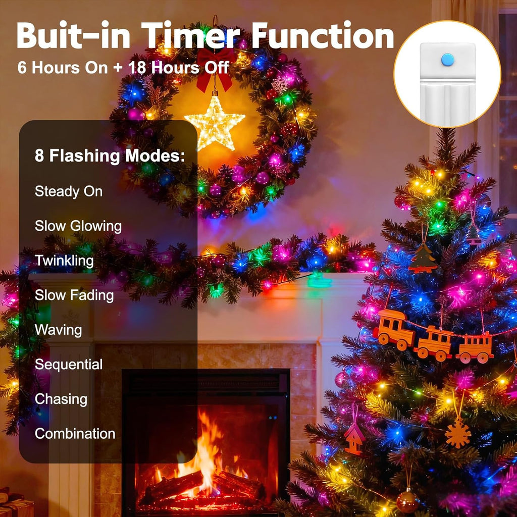 10 Pack Fairy Lights Battery Operated with Timer, 10 Ft 30 LED String Lights Indoor Outdoor, 8 Modes Waterproof Twinkle Lights for Bedroom Dorm DIY Crafts Party Wedding Christmas Decor, Multicolor