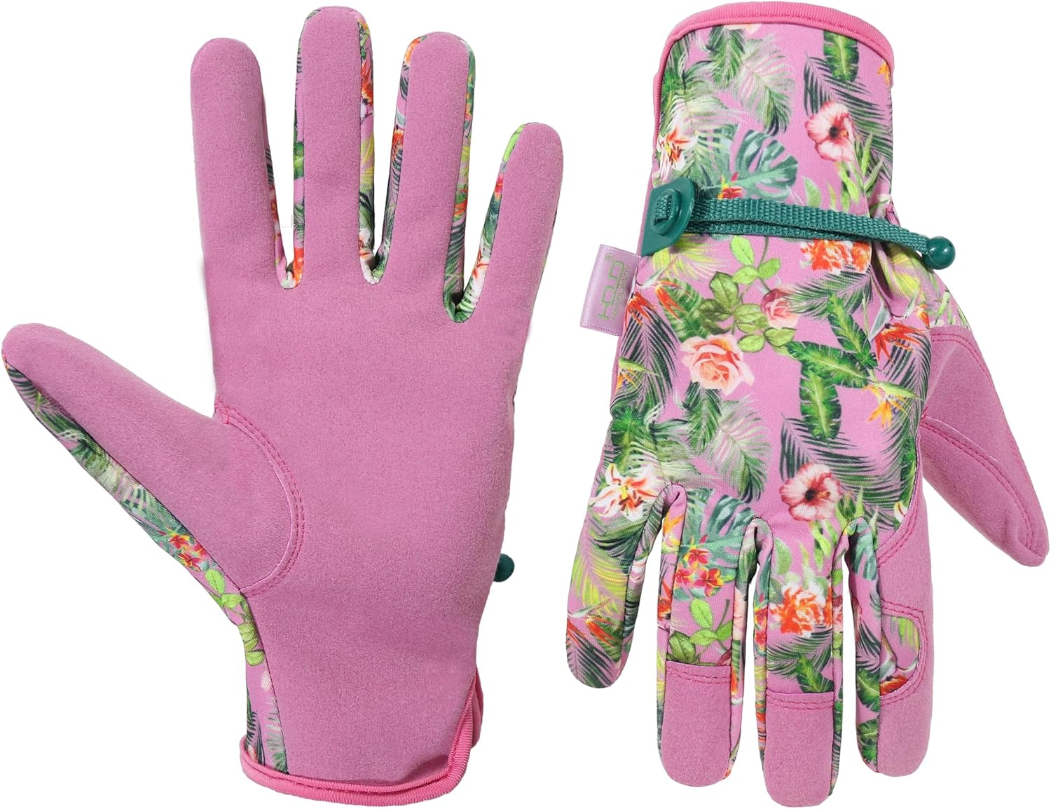 HANDLANDY Gardening Gloves for Women, Breathable Ladies Leather Garden Yard Gloves Best Gift for Gardeners