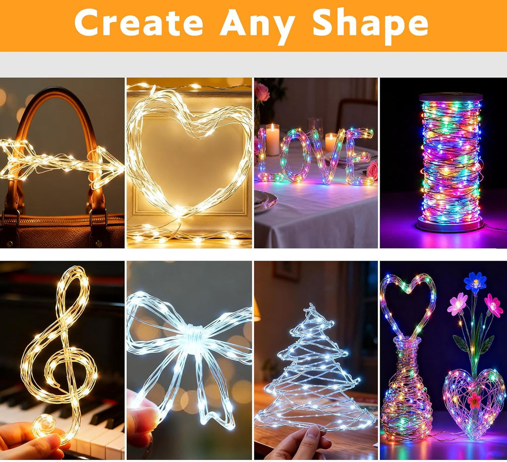 10 Pack Fairy Lights Battery Operated with Timer, 10 Ft 30 LED String Lights Indoor Outdoor, 8 Modes Waterproof Twinkle Lights for Bedroom DIY Crafts Home Party Wedding Christmas Decor, Cool White