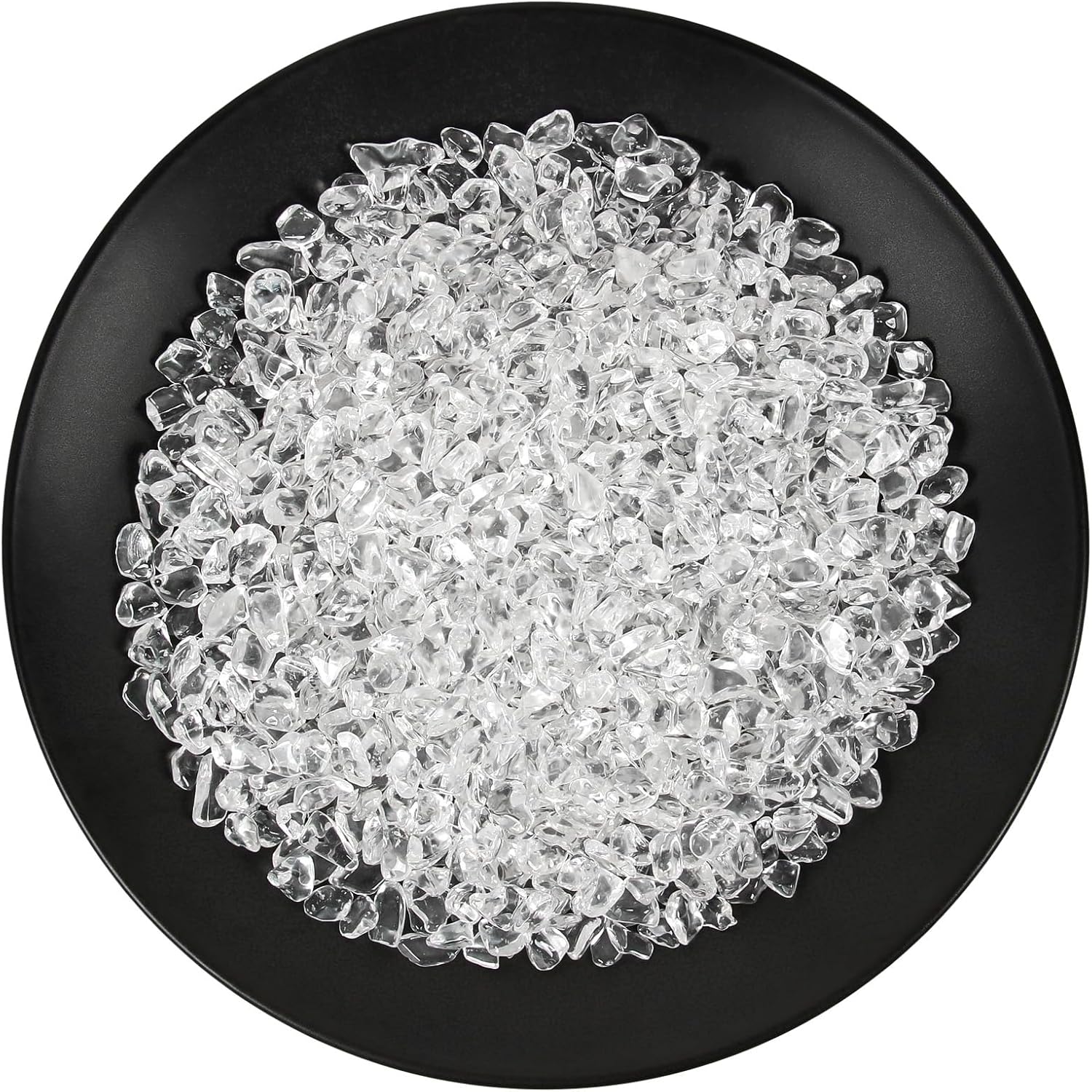 1.1lb Natural Crushed Clear Quartz Crystal Tumbled Chips-Healing Crystals Chips Bulk, Crushed Crystal Gemstones for Crafts, Beautiful Package for Gift (Clear Quartz)