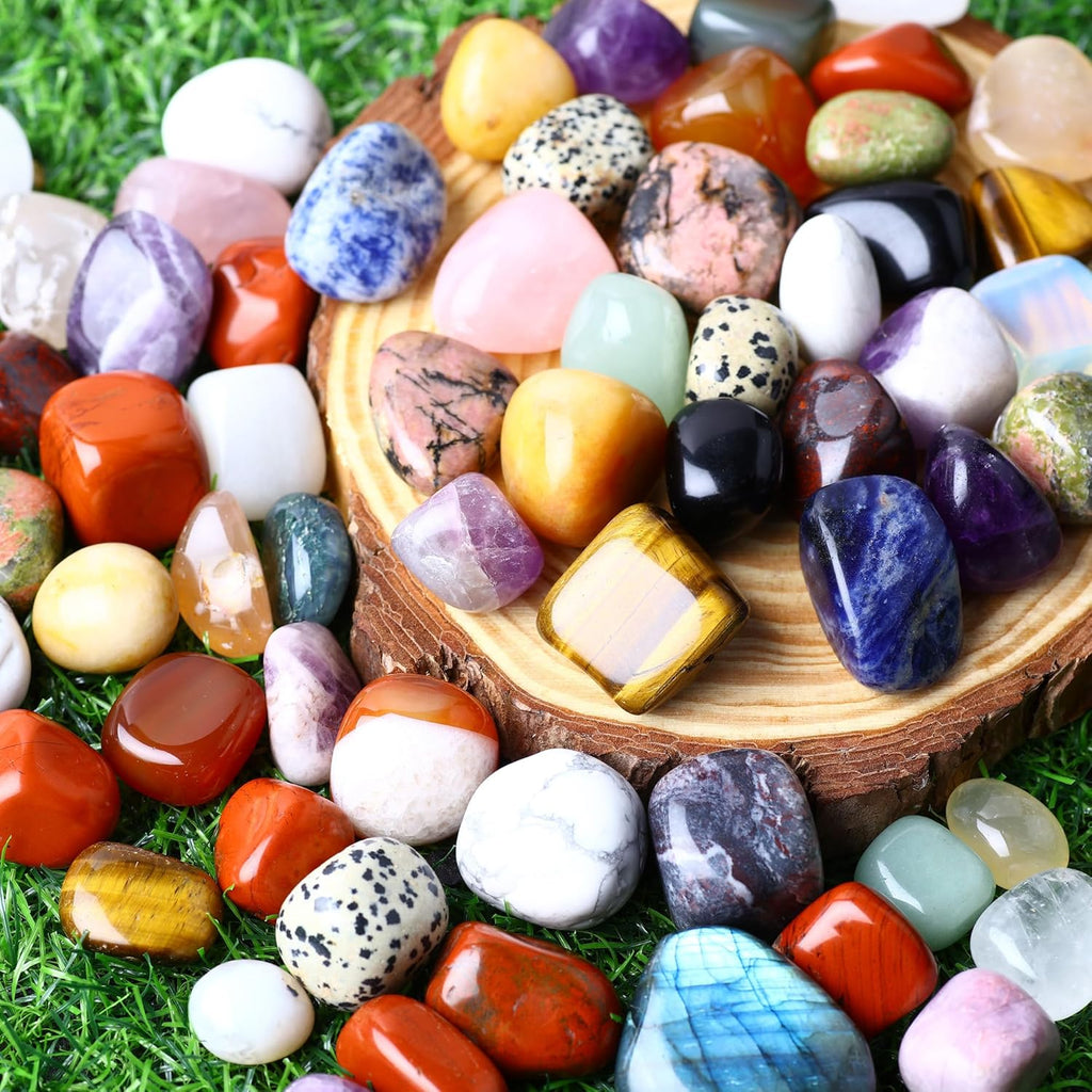 0.62lb Natural Gemstones Crystal Bulk Tumbled Polished Stones Irregular Amethyst Stones Rocks Chakra Colorful Crystal Vase Filler Decor Energy Reiki Beginner Birthday Gifts 0.78 to 0.98 in