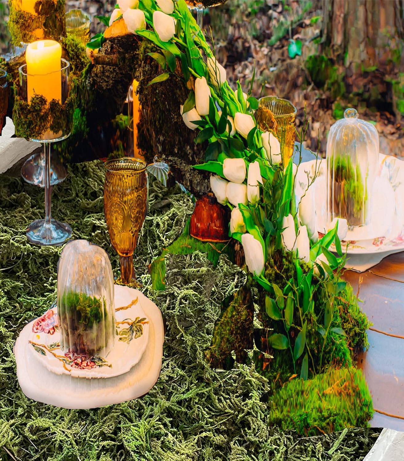 10 OZ Artificial Moss for Potted Plants and Fake Plants - Faux Moss for Planters and Home Decor, Green