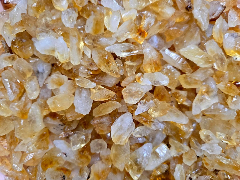 1 Pound Crushed Citrine Crystal Bulk Chips Raw Stones for Crafting, Beading and Healing - Heat Treated
