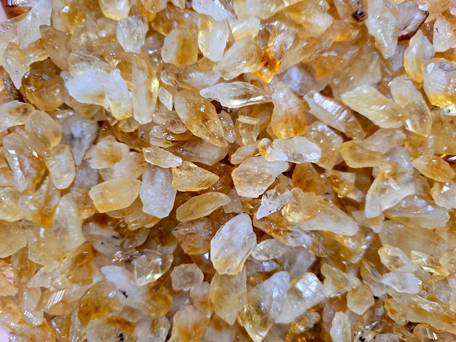 1 Pound Crushed Citrine Crystal Bulk Chips Raw Stones for Crafting, Beading and Healing - Heat Treated