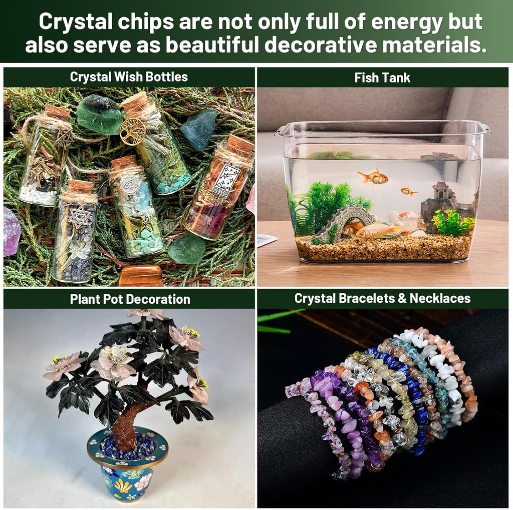 1.1lb Natural Crushed Ocean Jasper Crystal Tumbled Chips-Healing Crystals Chips Bulk, Crushed Crystal Gemstones for Crafts, Beautiful Package for Gift (Ocean Jasper)