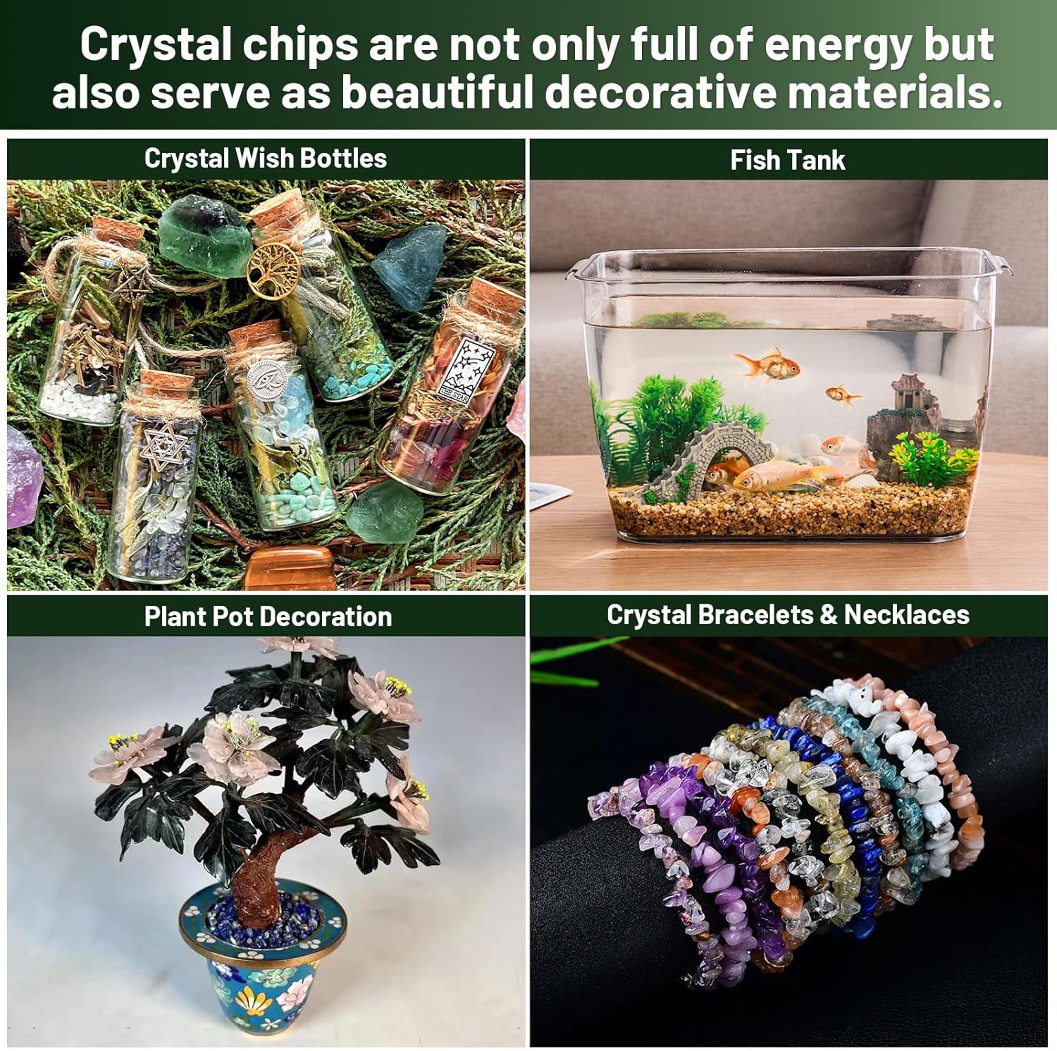 1.1lb Natural Crushed Ocean Jasper Crystal Tumbled Chips-Healing Crystals Chips Bulk, Crushed Crystal Gemstones for Crafts, Beautiful Package for Gift (Ocean Jasper)