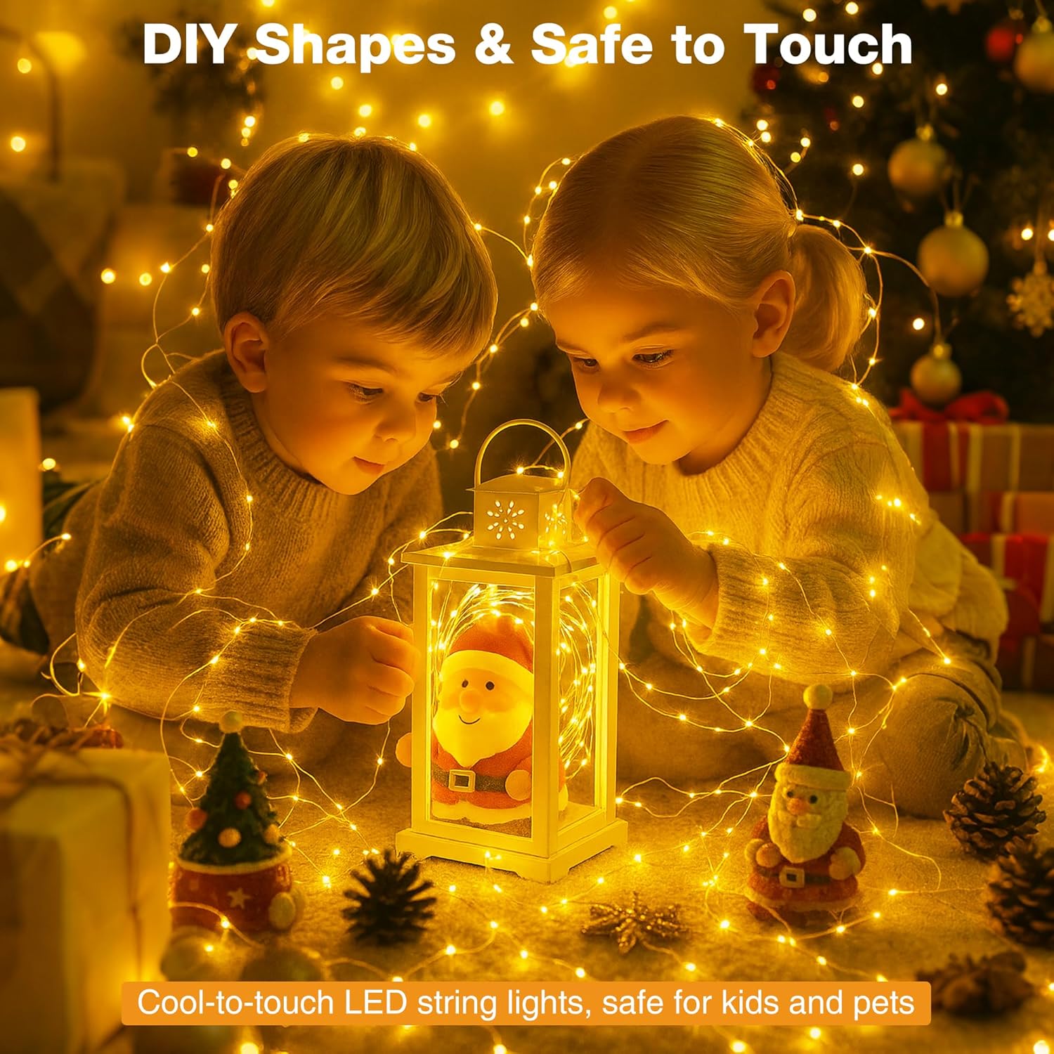 10 Pack 16FT 50 LED Fairy Lights Battery Operated with Timer, 8 Modes USB Mini Twinkle Light, Small String Lights for Christmas Tree Wreath Vase Bedroom DIY Party Decorations-Warm White