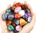 1.5lb Natural Gemstones Crystal Bulk Tumbled Polished Stones Irregular Amethyst Stones Rocks Chakra Colorful Crystal Vase Filler Decor Energy Reiki Beginner Birthday Gifts 0.78 to 0.98 in