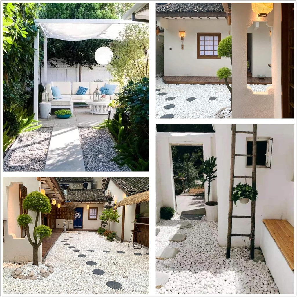 10 lb Natural Polished Decorative White Pebbles - Small Stones 3/8" Gravel Size,River Rocks Pebbles for Plants, Home DIY Decor,Aquarium Gravel,Vase Fillers,Fairy Garden,Landscaping Outdoor Stones