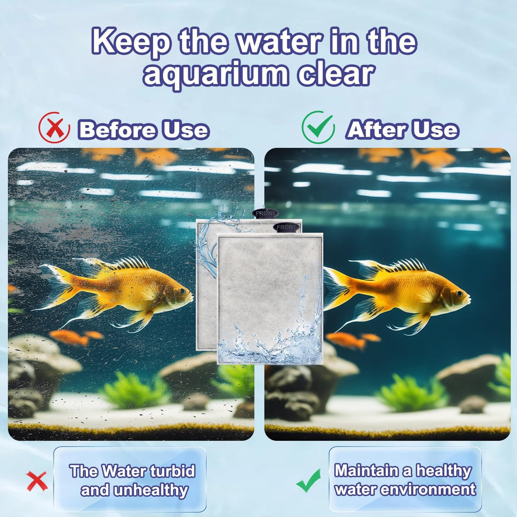 10 Pack Replacement Filter Cartridges Large for Aqueon,Large Filter Compatible with Aqueon QuietFlow Power LED PRO & Power Filter&E Internal Size 40 Canister