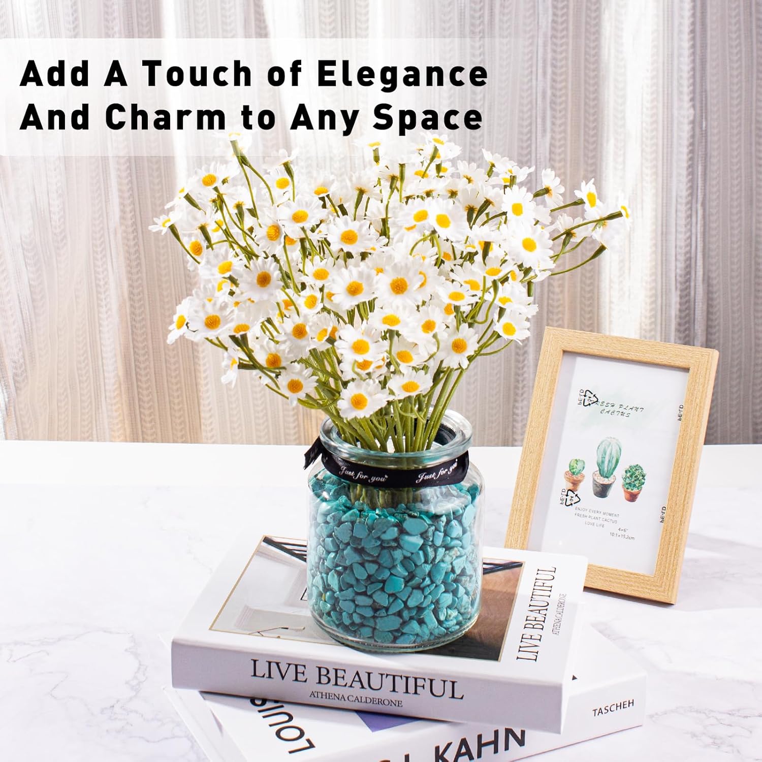 0.5 Lb/230g Blue Howlite Turquoise Crushed Stone Crystal Chips Bulk, Aquarium Gravel Rocks Polished Tumbled Stones Marble for Vases Filler, Garden and Fish Tank Decoration - 7-9mm