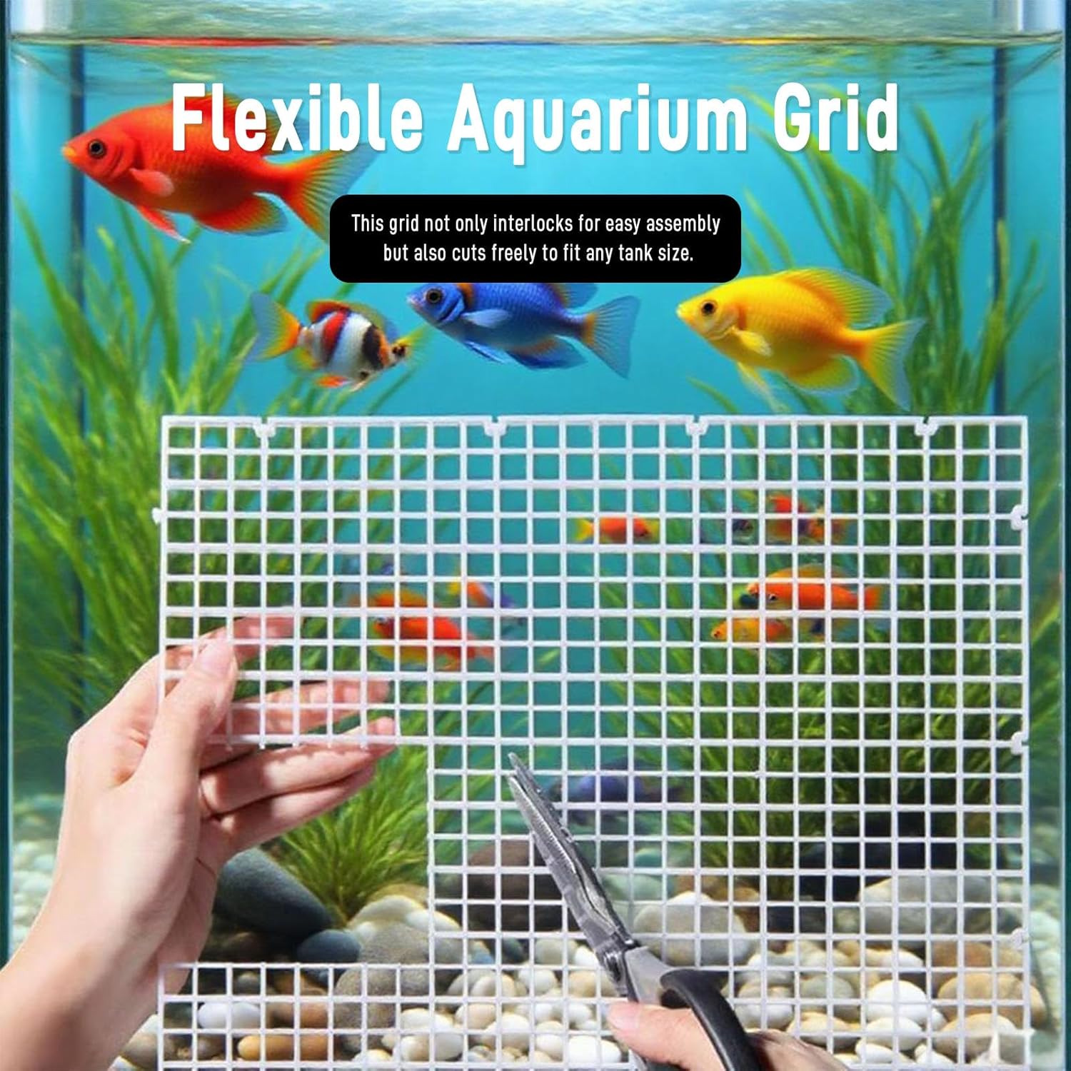 0.35-Inch White Aquarium Divider Panel 11.8"x11.8",8pacs - Strong Suction Cups, Easy Cut Design to Separate Fish (10-55 Gallon Tanks)