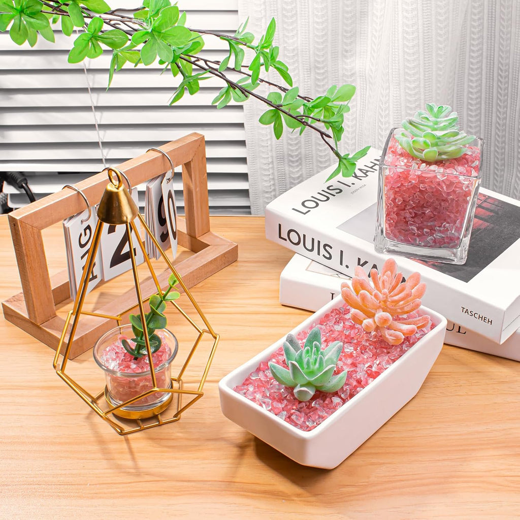 0.5 Lb/230g Watermelon Red Crushed Stone Crystal Chips Bulk, Tumbled Healing Crystal Chips Natural Gemstones Crushed Stones Decorative Vase Fillers Aquarium Gravel Rocks, 5-7mm