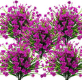10 Bundles Artificial Flowers Outdoor UV Resistant Fake Plants Indoor Outside Hanging Planter Home Garden Decor (Purple)